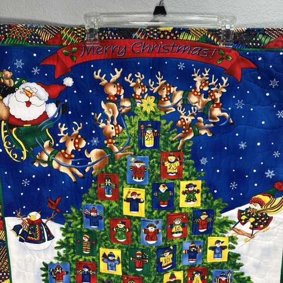 Quilt Christmas Advent Calendar Cheri Stole 28" x 32" Completed The Snowflakes - Picture 2 of 6